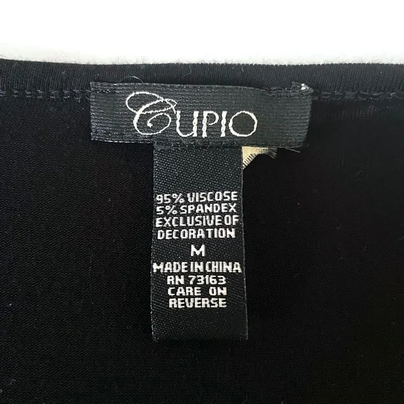 #11 Cupio Black Sequin Cowl Neck Batwing Sleeve Women's Top - Size M - Picture 2 of 2